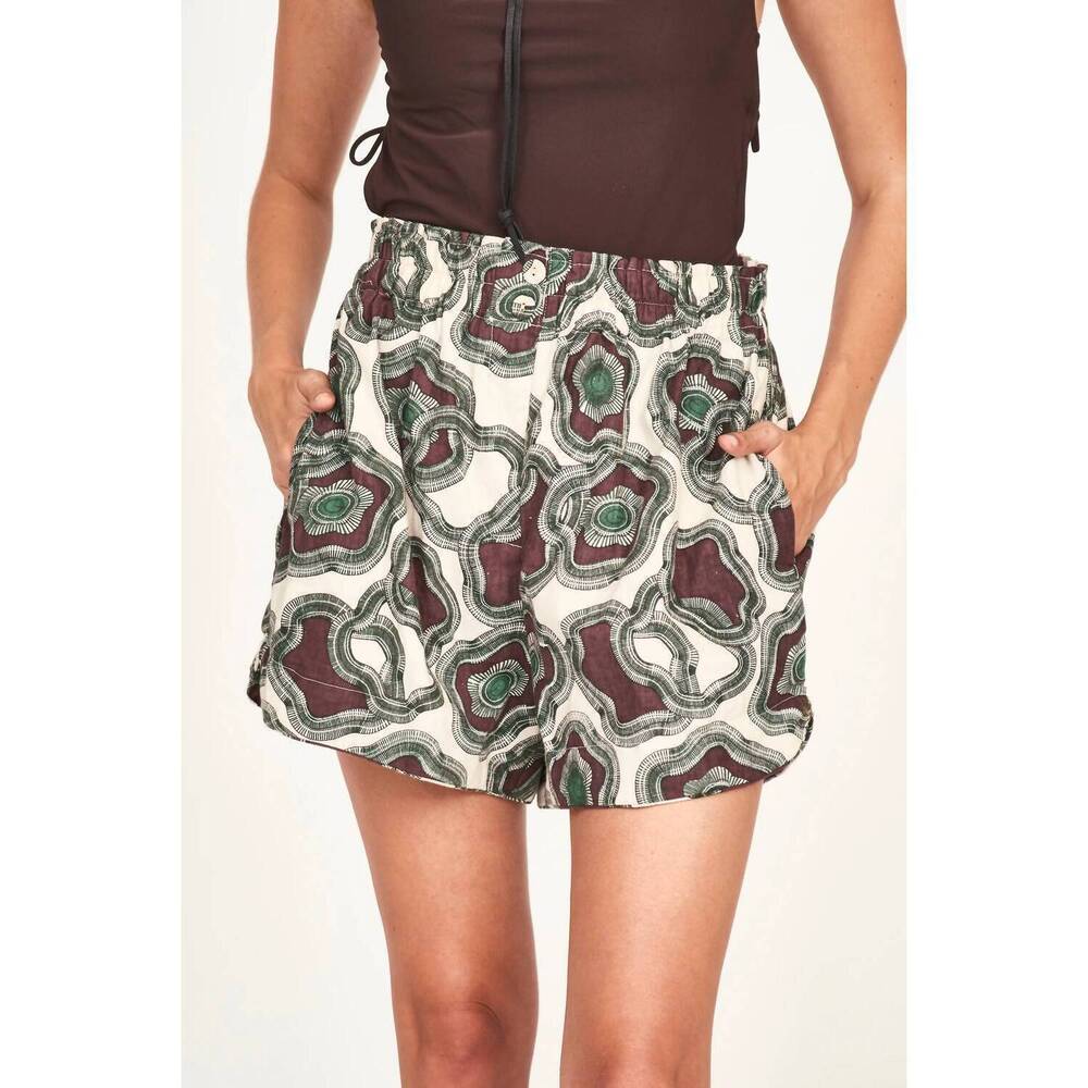 NEW MIRTH track high waisted shorts in grappa puddles
